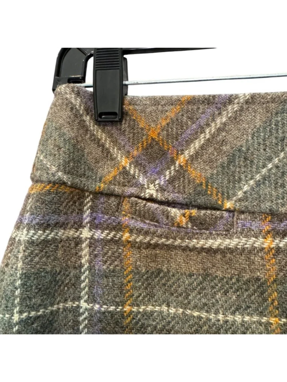 Vintage 90s L.L. Bean "Andover" Wool Mini Skirt Size 4 Preppy Earthy Academia - Picture 3 of 13